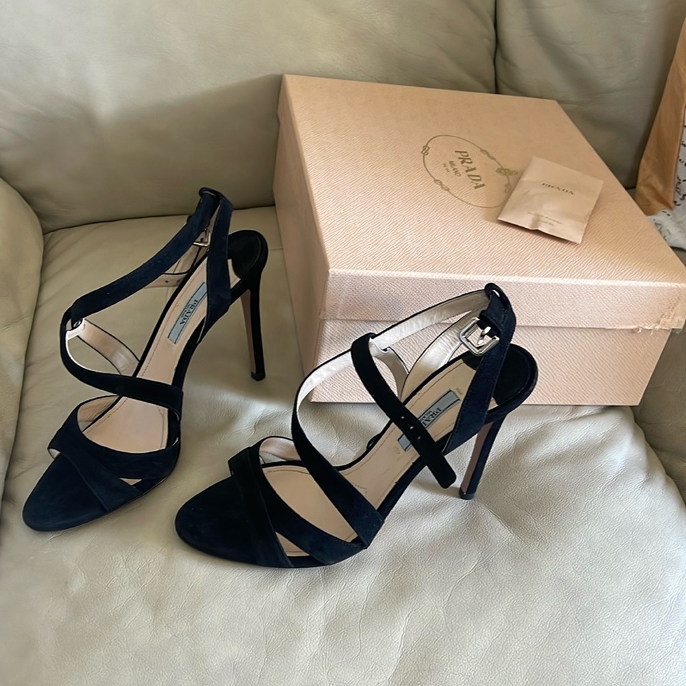 Black suede sandals